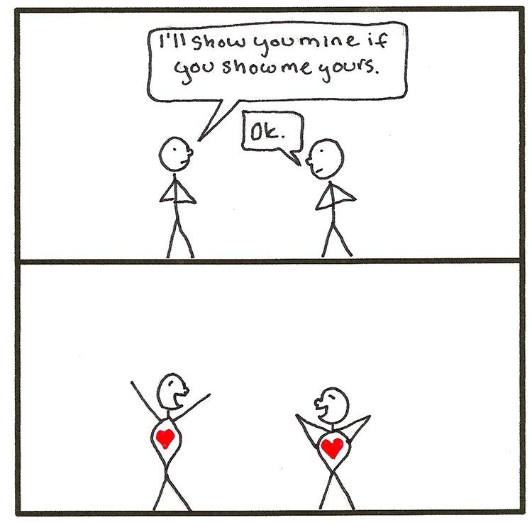 I'll show you mine if you show me yours"